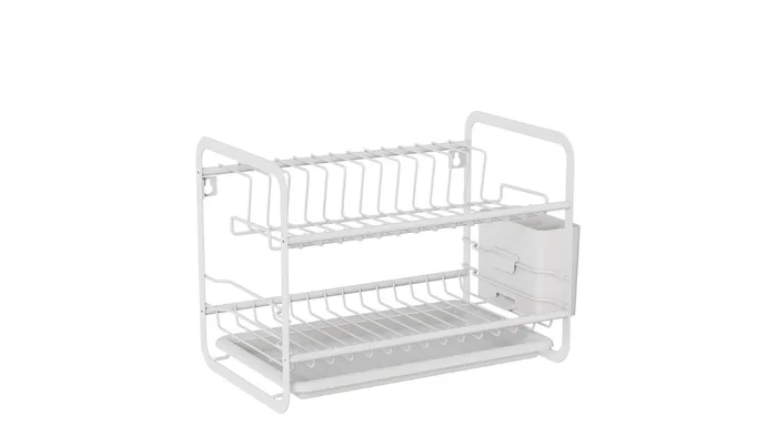 מייבש כלים 2 קומות מתכת אל חלד