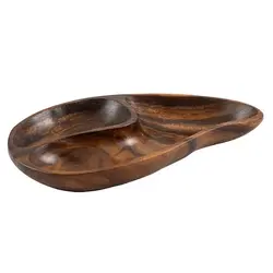 צלחת עץ מחולקת 2 תאים CutterPeeler