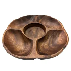 צלחת עץ מחולקת 5 תאים CutterPeeler