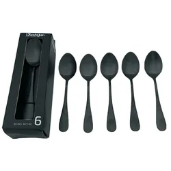 מארז 6 כפיות צבע שחור
